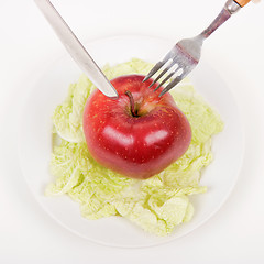 Image showing apple on a plate
