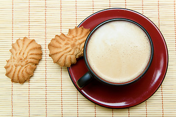 Image showing cappuccino and cookies