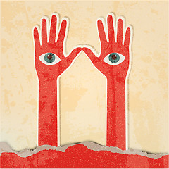Image showing Hands. Retro poster