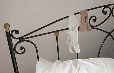 Image showing Detail of iron bed