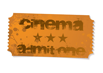 Image showing Admit one cinema ticket