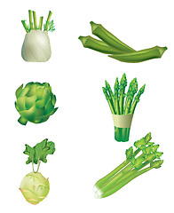 Image showing Set of green vegetables