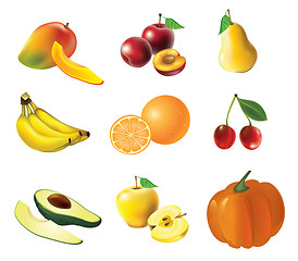 Image showing Set of  fruits and vegetables