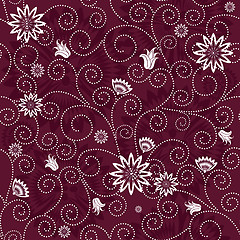 Image showing Purple effortless floral pattern