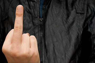 Image showing Showing Middle Finger