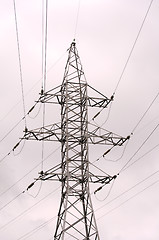 Image showing Electric main against the backdrop of an overcast sky