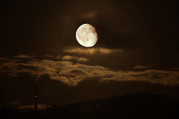 Image showing Moon and tv tower.