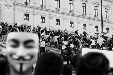 Image showing Protesters invade the parliament staircase