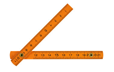 Image showing Orange folding ruler