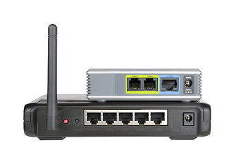 Image showing Wireless router and internet phone adapter