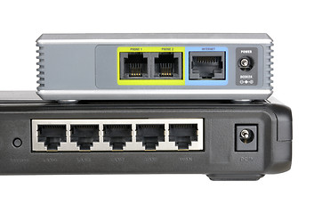 Image showing router and internet phone adapter