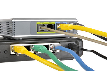 Image showing router and internet phone adapter