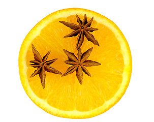 Image showing Star anise in orange