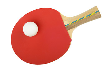 Image showing table tennis ball and racket 