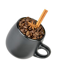 Image showing coffee beans and spices in a mug
