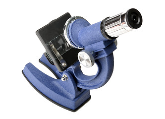 Image showing microscope on a white