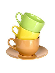 Image showing colorful ceramic cups