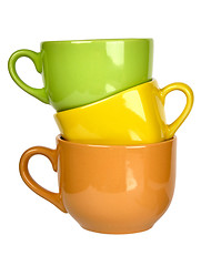 Image showing colorful ceramic cups