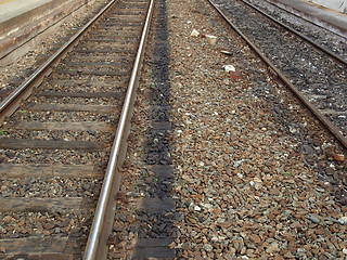 Image showing Railway railroad tracks