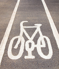 Image showing Bike lane sign