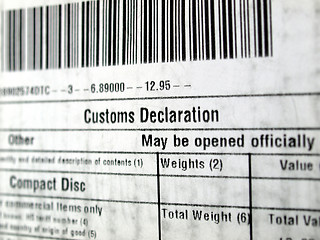 Image showing Customs declaration