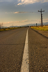 Image showing Road and the White Line on the Freeway