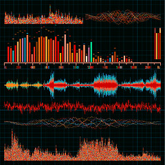 Image showing Sound waves set. Music background. EPS 8