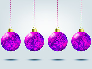 Image showing Christmas balls over elegant background. EPS 8
