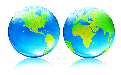 Image showing Glossy Earth Map Globes