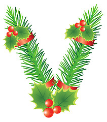 Image showing Ñhristmas Letter V