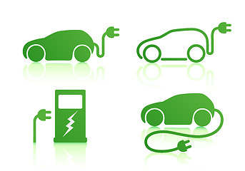 Image showing electric powered car icons