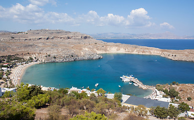 Image showing Lindos Bay, Rhodes, Greece