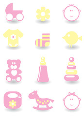 Image showing Set of baby icons