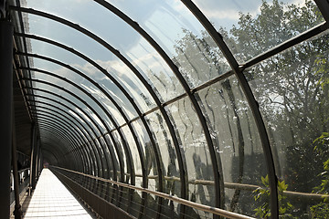 Image showing Pedestrian glass tunnel