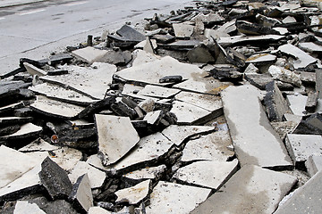 Image showing Destroyed asphalt