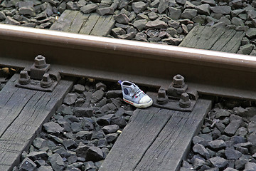 Image showing Shoe at railroad