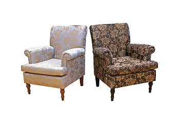 Image showing Floral armchairs