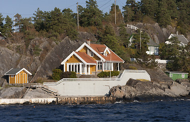 Image showing Cottage near the fjord