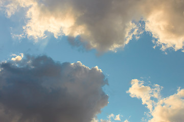 Image showing Gray and yellowish clouds