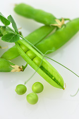 Image showing green pea pods