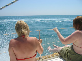 Image showing girls on the deck