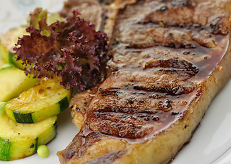 Image showing barbecue T Bone steak close up 