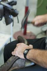 Image showing Handmade manufacture of footwear