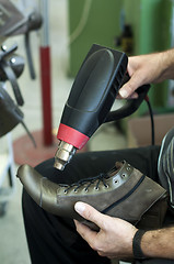 Image showing Handmade manufacture of footwear