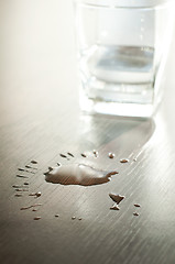 Image showing Spilled water on a table