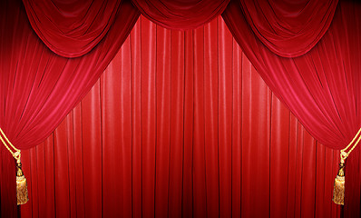 Image showing Red curtain closed 