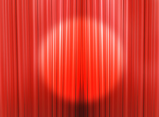 Image showing Curtains of a theater stage 