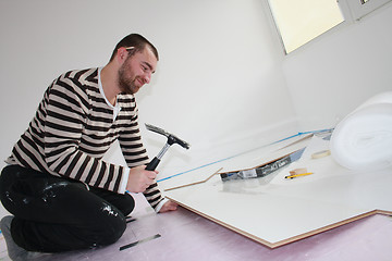 Image showing Worker in home renovation