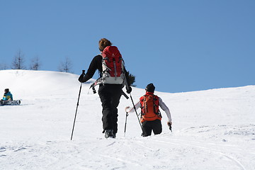 Image showing Mature couple at ski