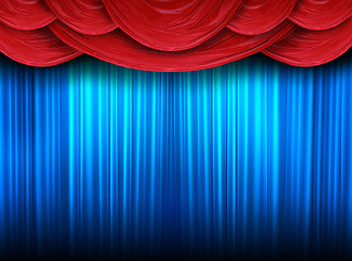 Image showing Modern curtains of a stage 